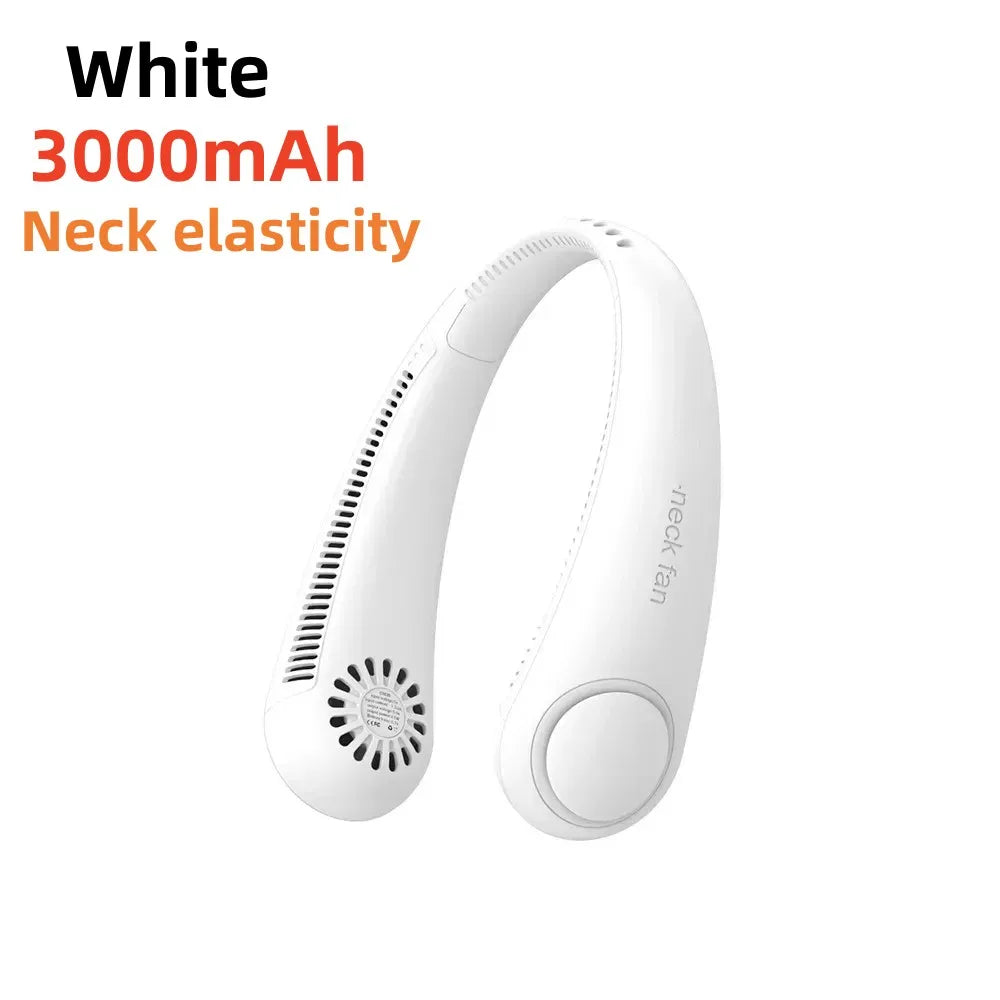Portable USB Hanging Neck Fan LED Display 8000mAh Battery