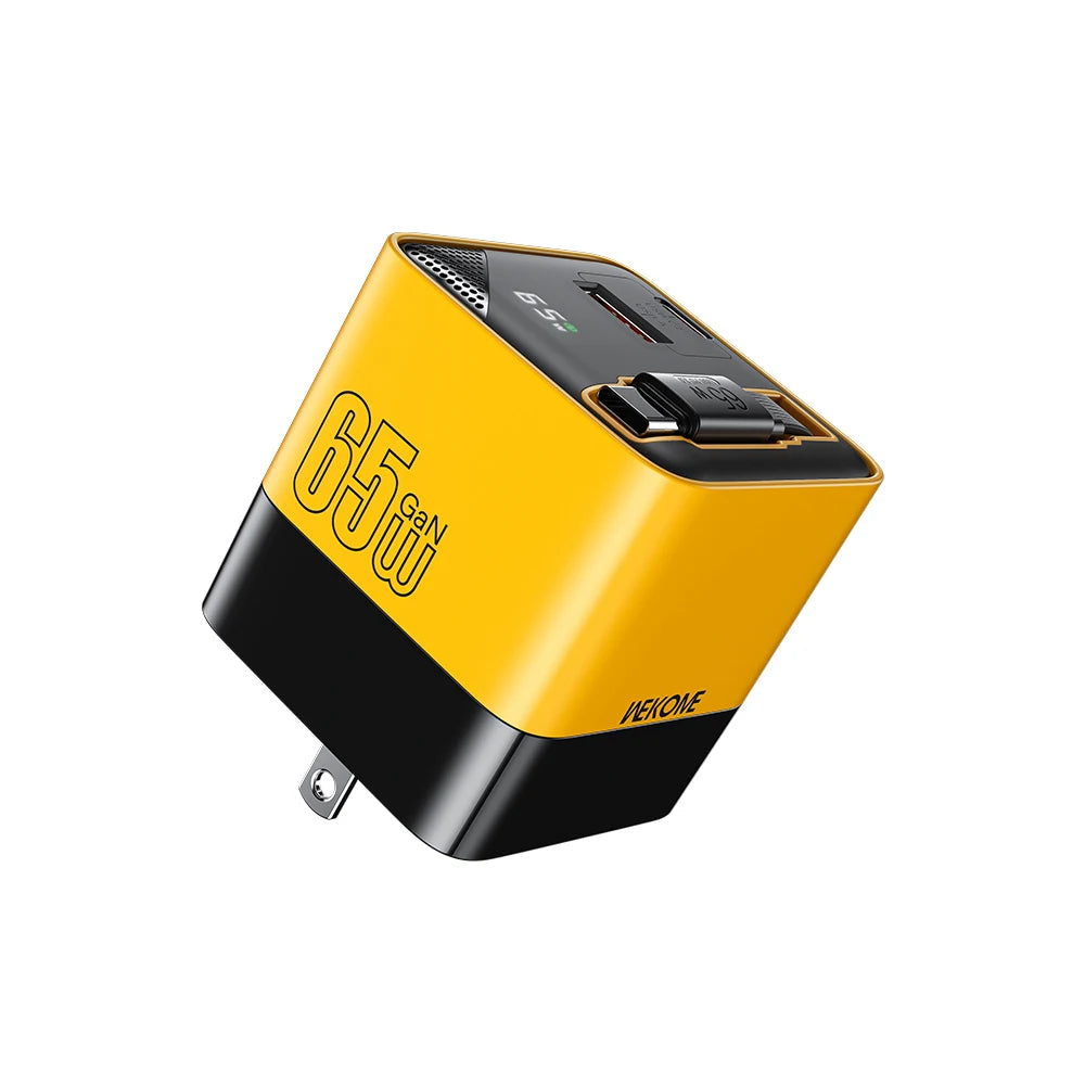 65W USB C Fast Charger with Integrated Charging Cable
