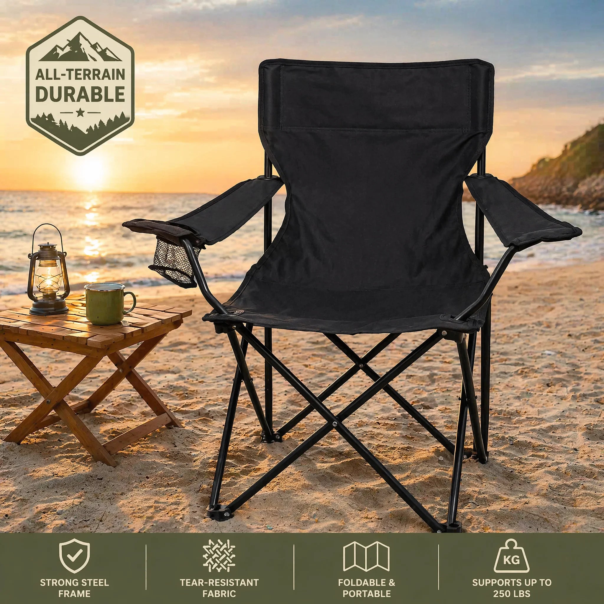 Compact Folding Outdoor Chair with Carry Bag