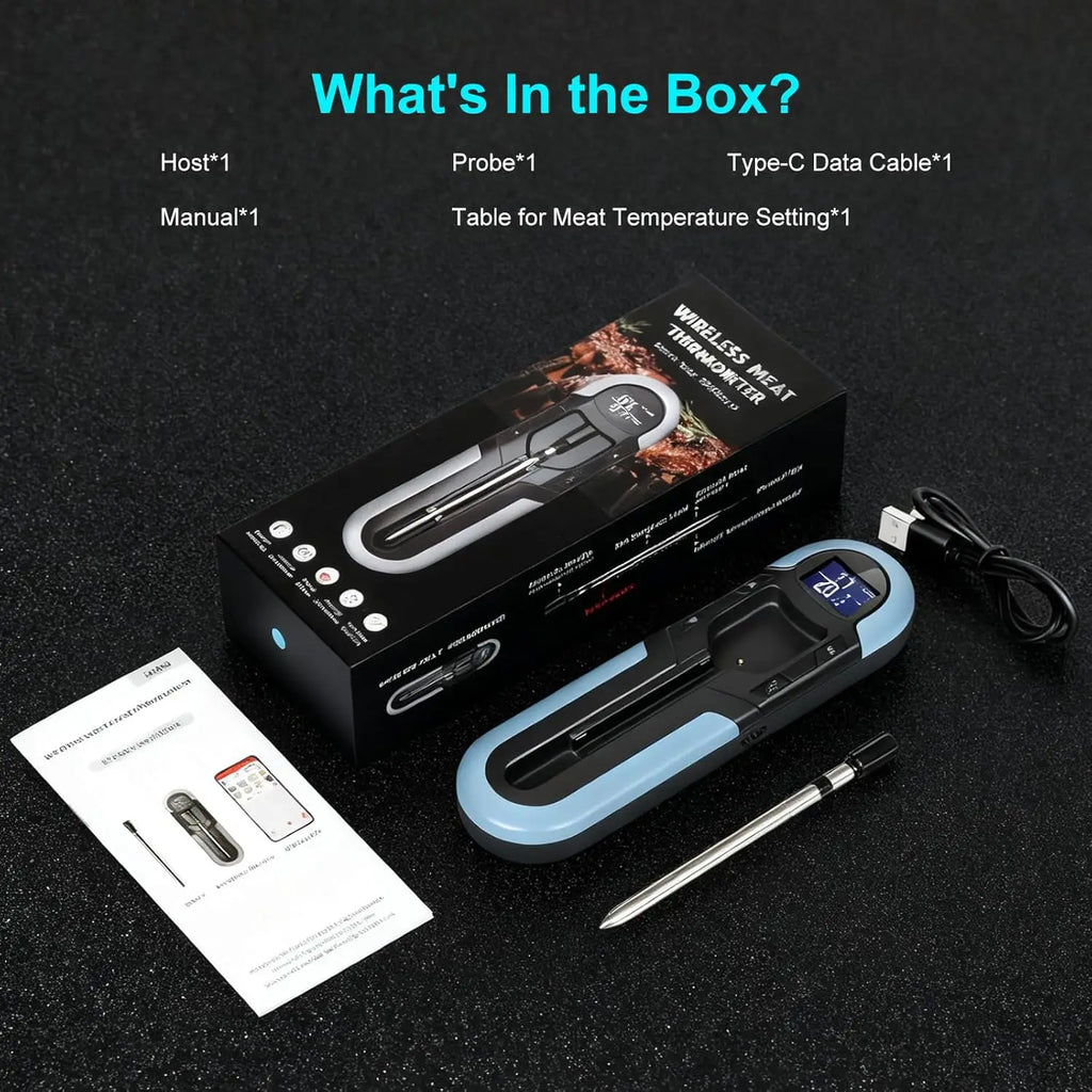 Bluetooth Wireless Meat Thermometer Dual Sensor 150m Range