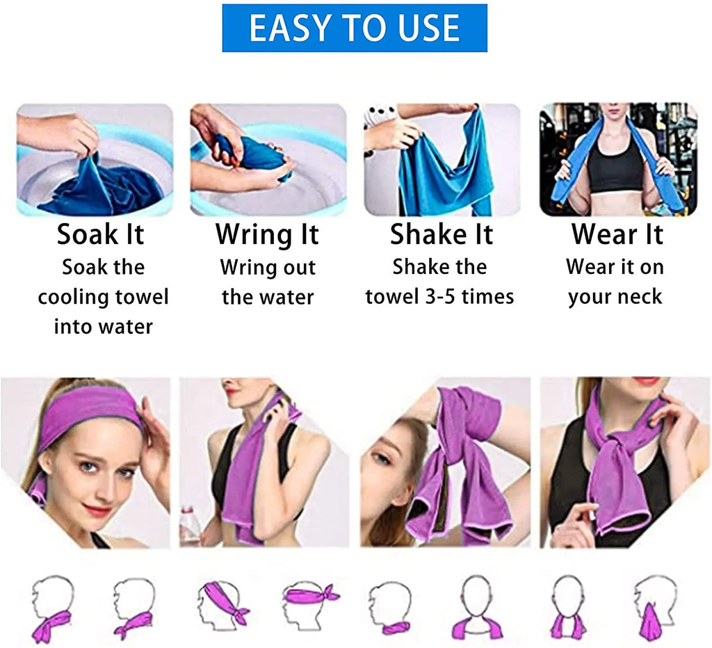 Quick Dry Cooling Towel with Textured Dot Pattern
