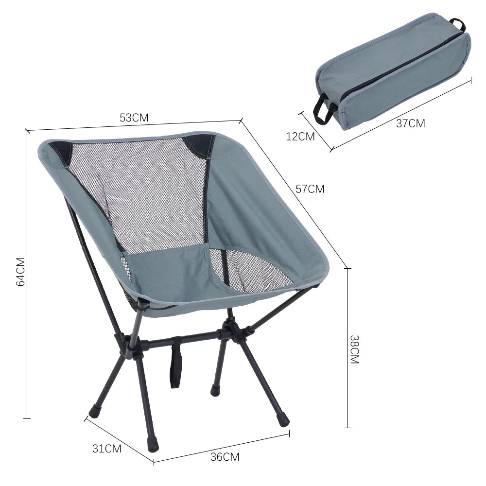 Foldable Outdoor Chair with High Back and Carry Bag