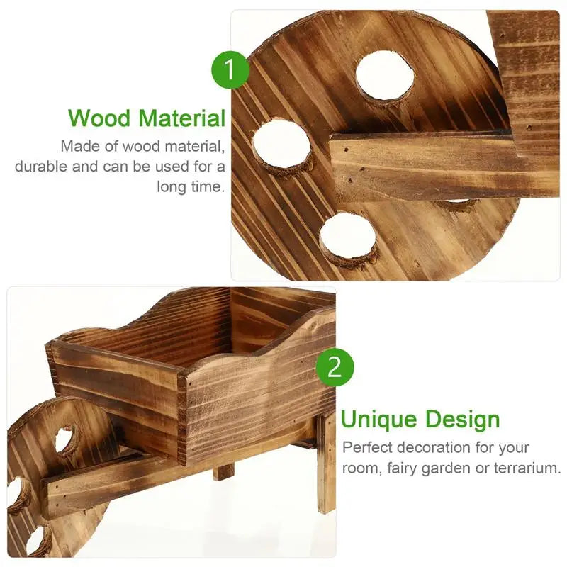Decorative Garden Wagon Planter Rustic Plant Display Pot