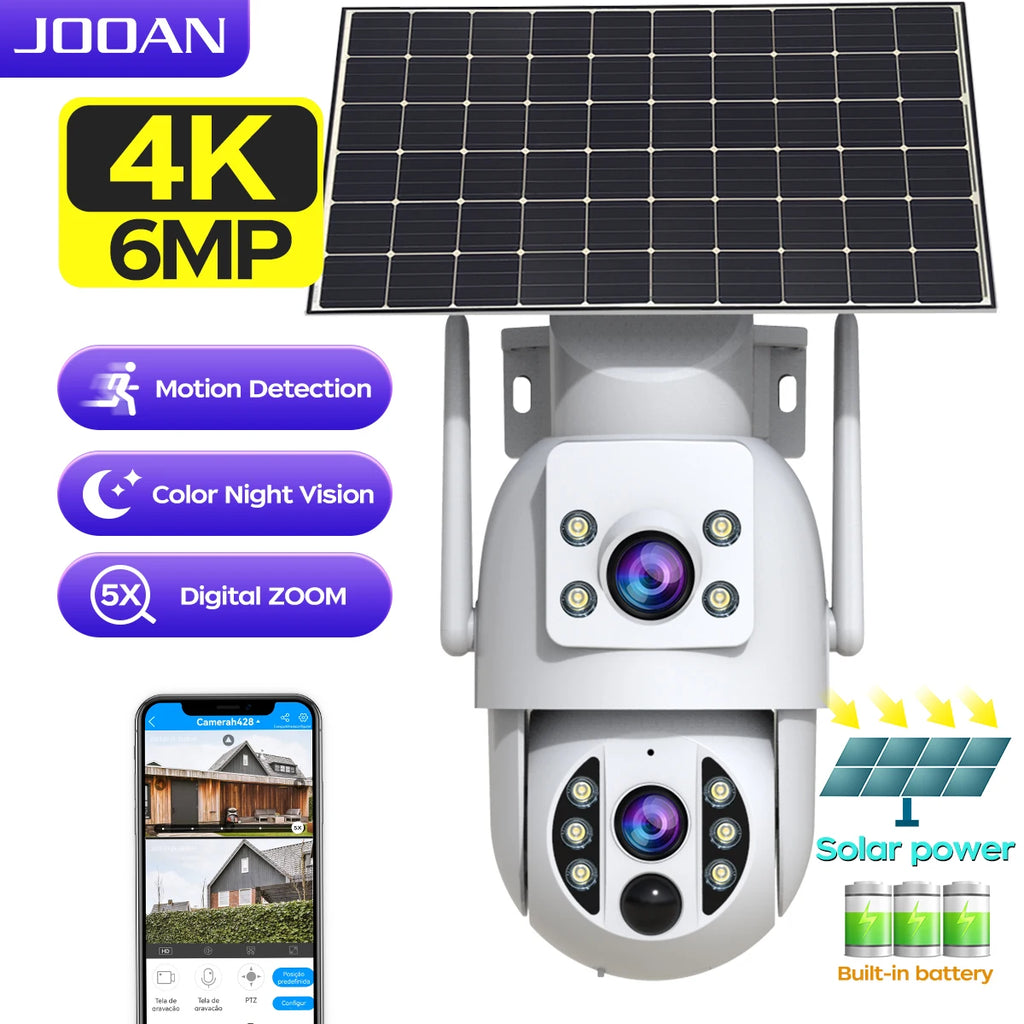 4K Dual Lens Solar Powered Outdoor Security Camera
