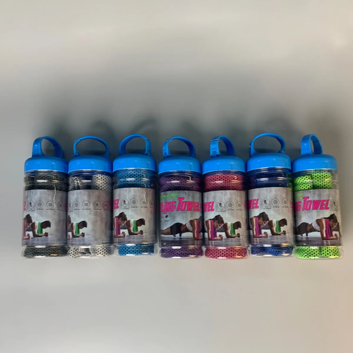 Portable Quick Dry Cooling Towel with Storage Bottle