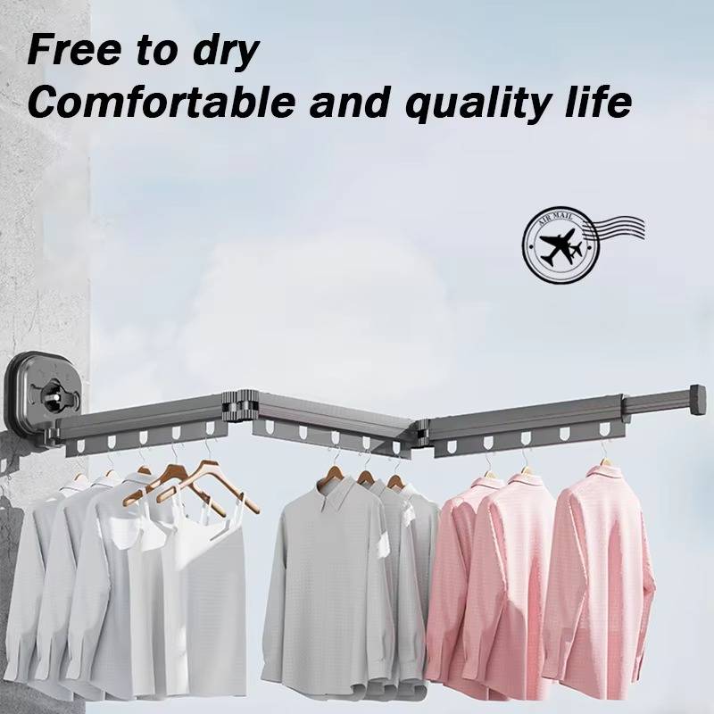 Wall Mounted Foldable Clothes Drying Rack Adjustable