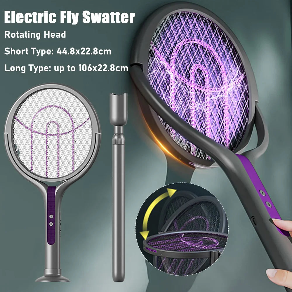 Rechargeable Electric Fly Swatter Extendable Handle