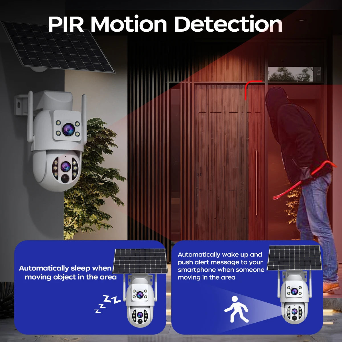4K Dual Lens Solar Powered Outdoor Security Camera