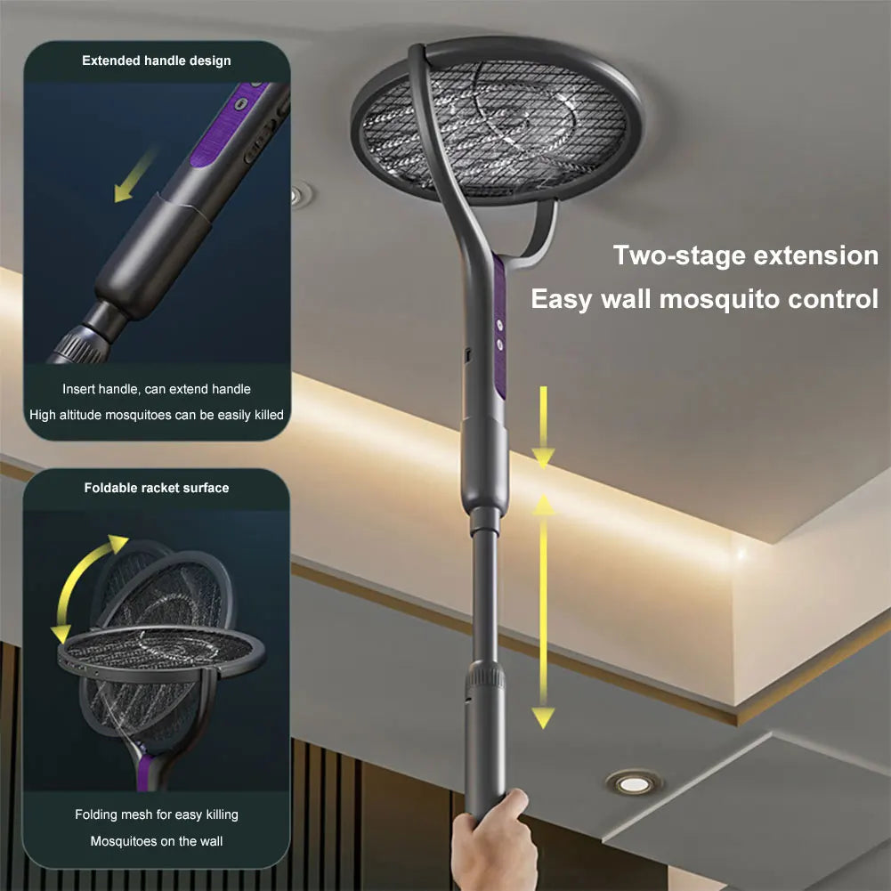 Rechargeable Electric Fly Swatter Extendable Handle