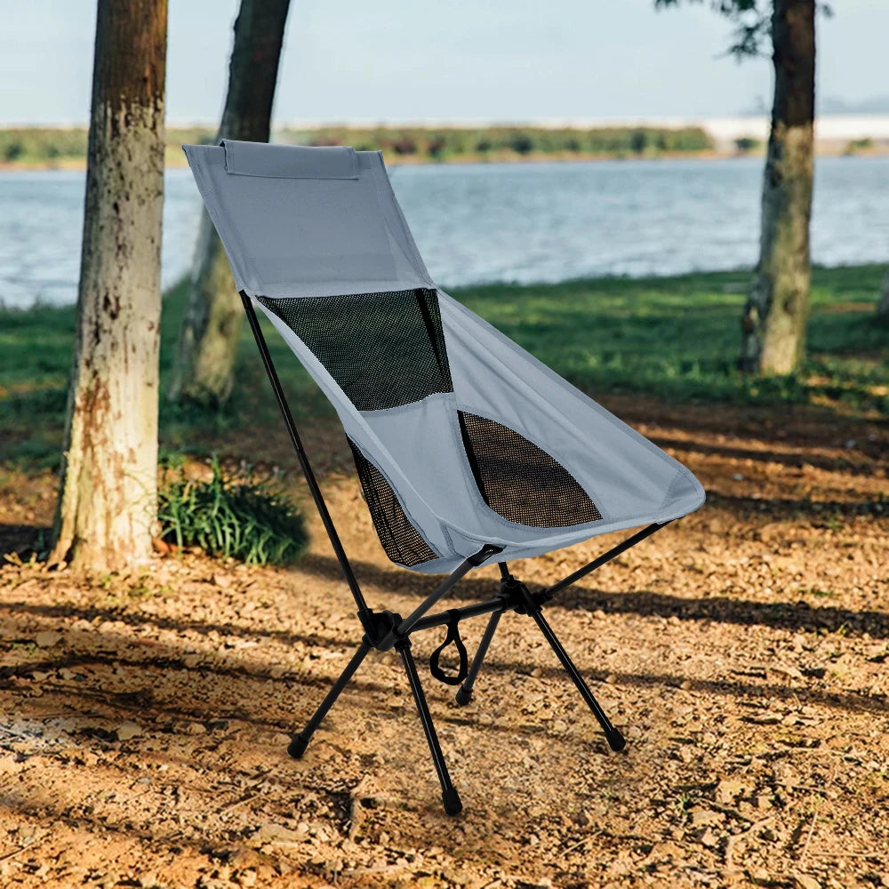 Foldable Outdoor Chair with High Back and Carry Bag