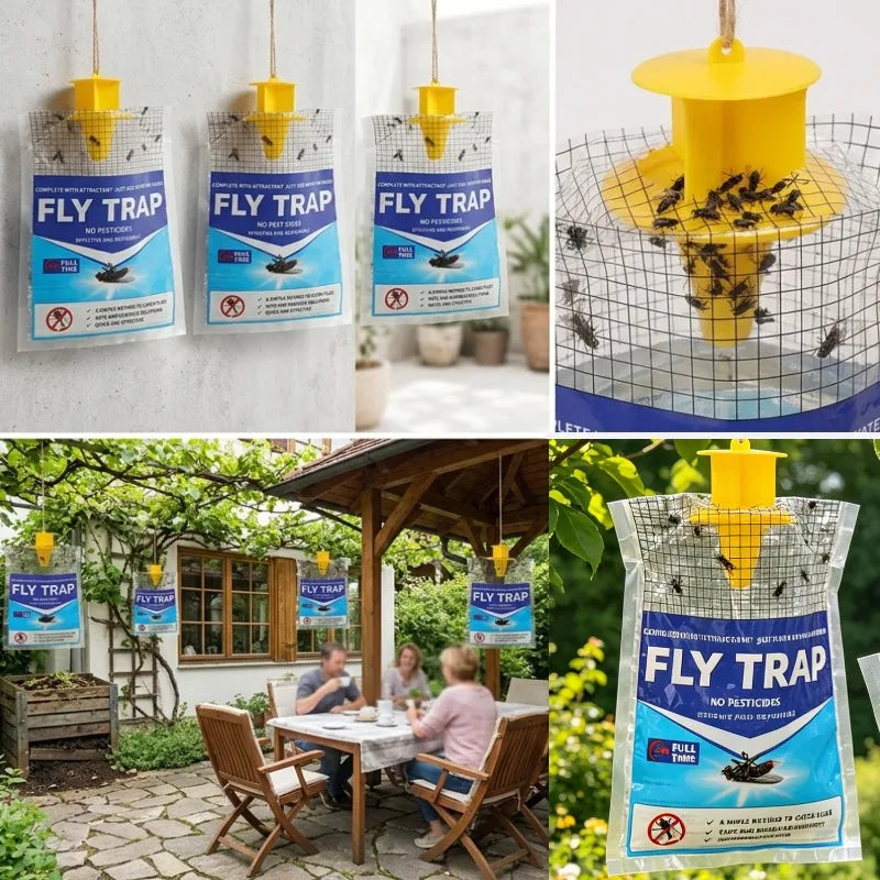 Disposable Hanging Fly Trap Bag with Water Soluble Bait