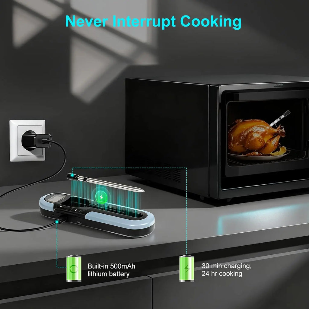 Bluetooth Wireless Meat Thermometer Dual Sensor 150m Range