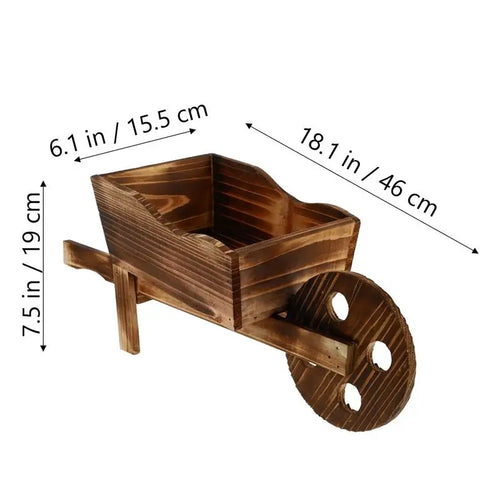 Decorative Garden Wagon Planter Rustic Plant Display Pot
