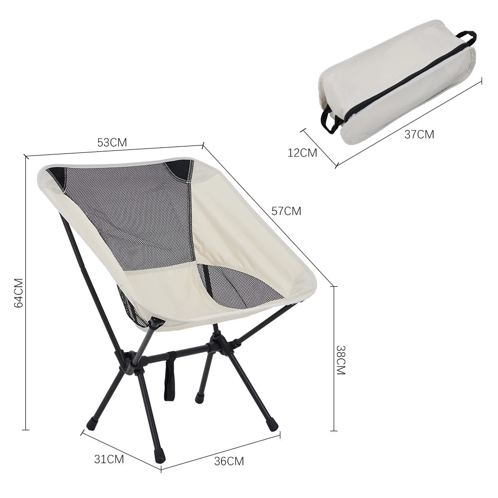 Foldable Outdoor Chair with High Back and Carry Bag