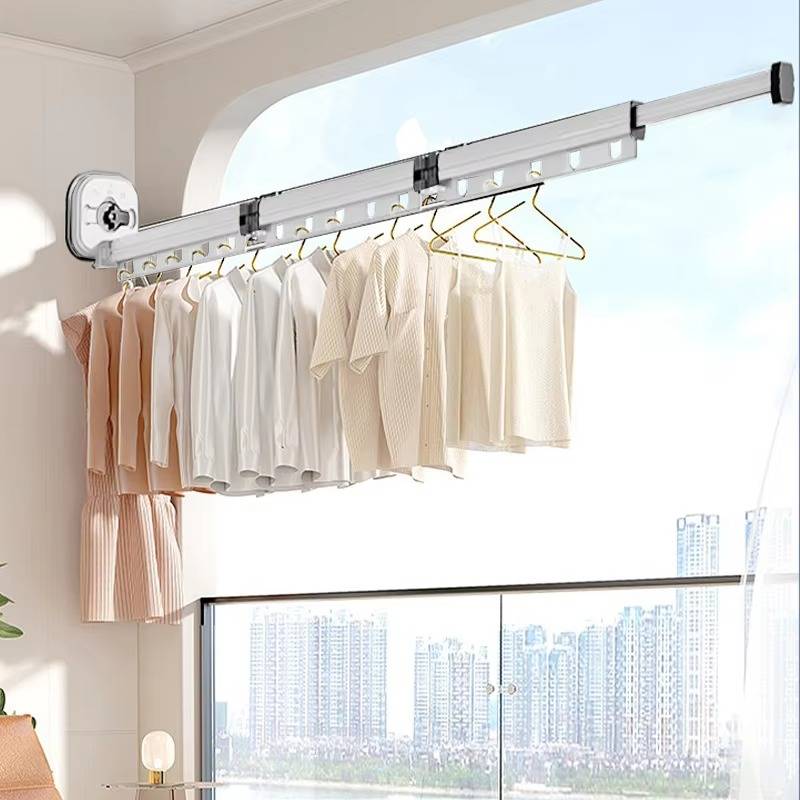 Wall Mounted Foldable Clothes Drying Rack Adjustable