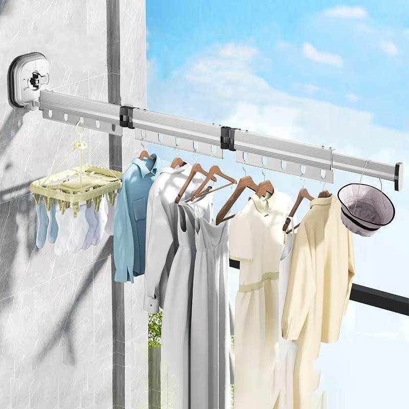 Wall Mounted Foldable Clothes Drying Rack Adjustable