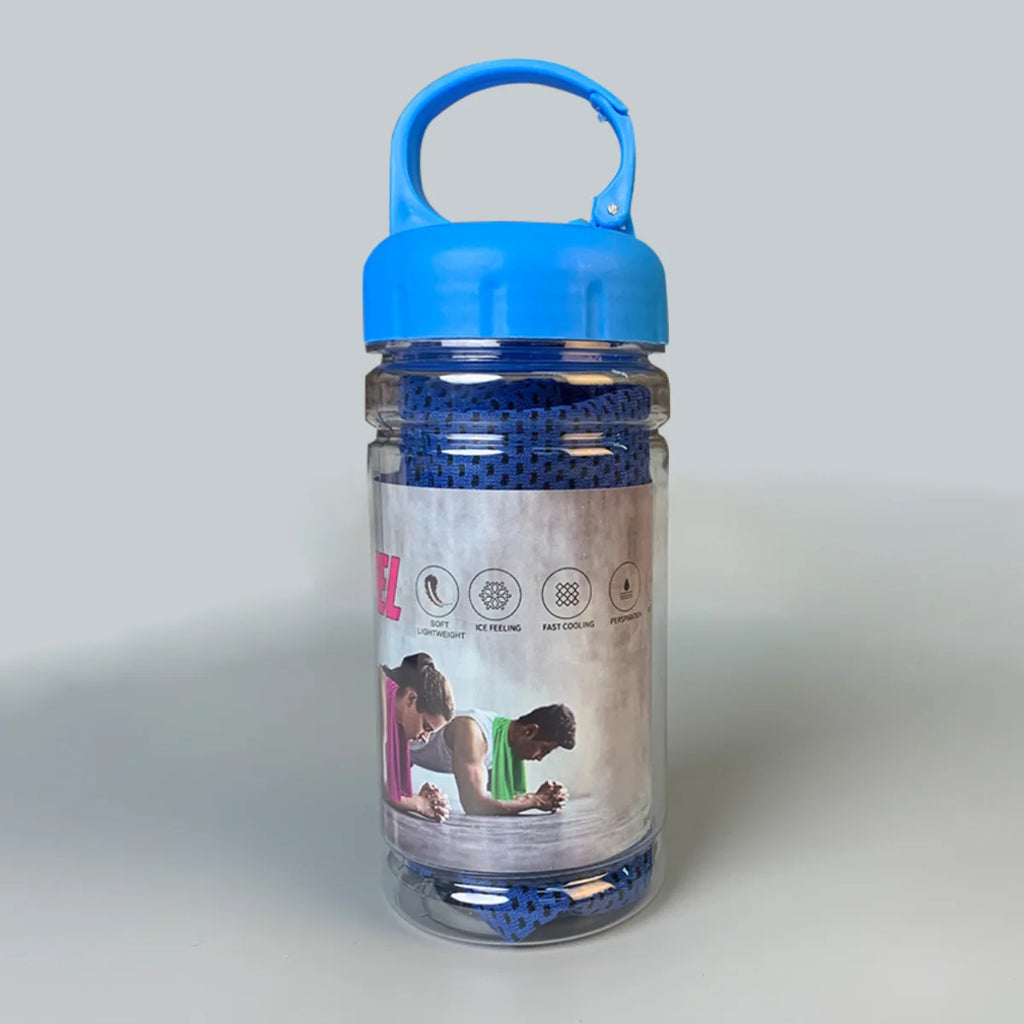 Portable Quick Dry Cooling Towel with Storage Bottle