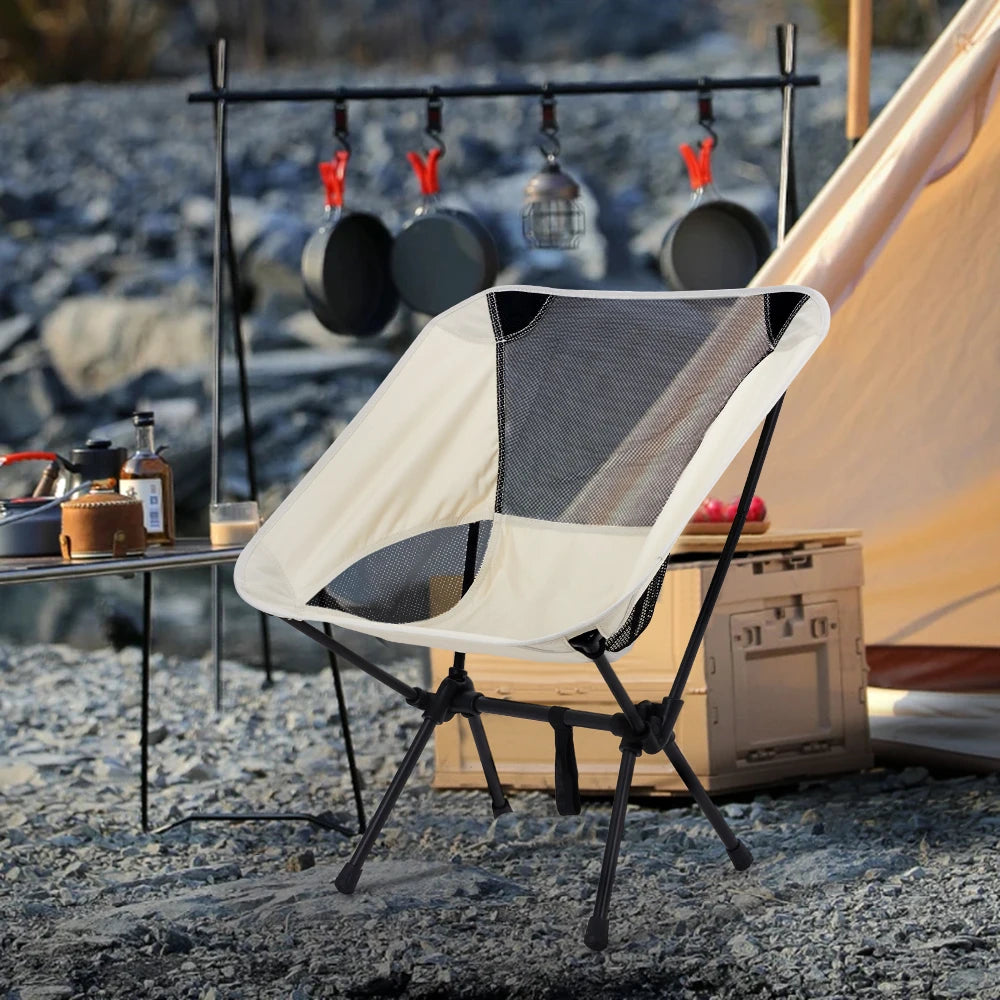 Foldable Outdoor Chair with High Back and Carry Bag