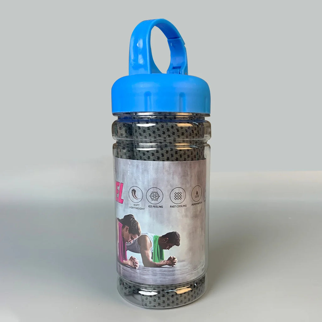 Portable Quick Dry Cooling Towel with Storage Bottle