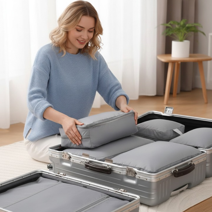 6 Piece Compression Packing Cube Travel Storage Set