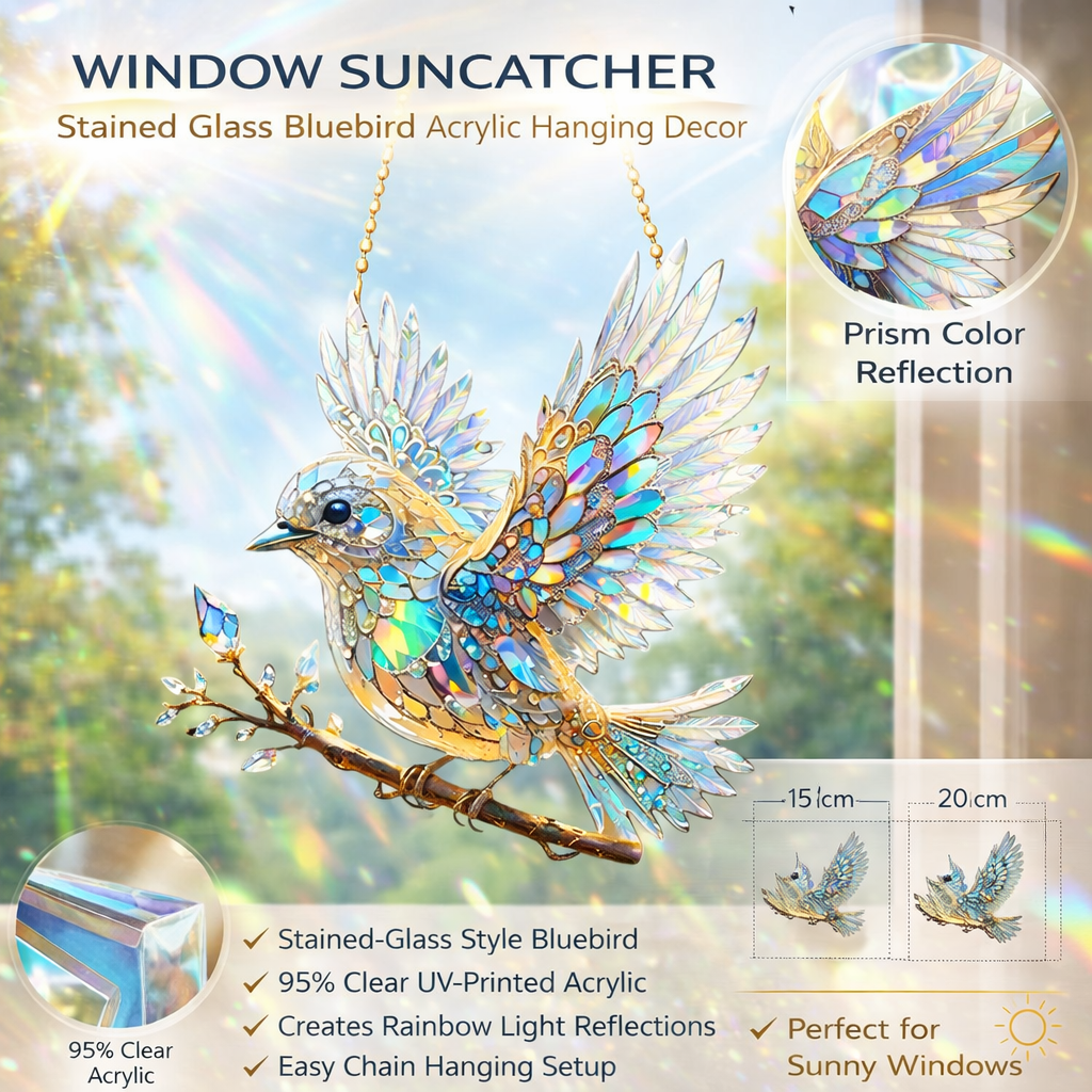 Bluebird Window Suncatcher Hanging Ornament