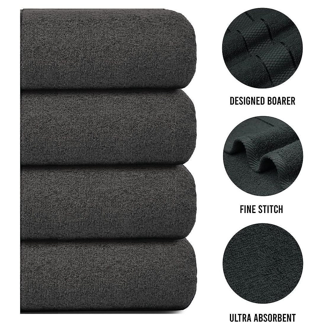 4-teiliges übergroßes Badetuch-Set 75 × 150 cm saugfähig