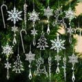 Acrylic Christmas Ornaments with Snowflake and Icicle Designs Clear Crystal Hanging Decorations - Image 5