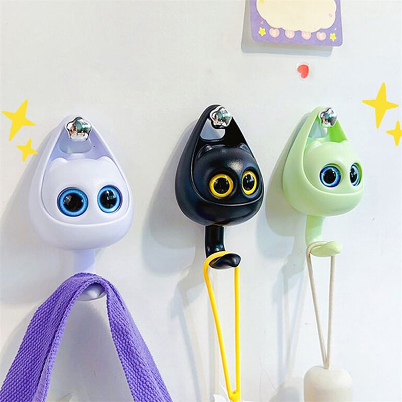 Adhesive Wall Hook Coat for Mounted Rack with Mechanical Cat Eye Design and Self-Adhesive Backing - Image 1