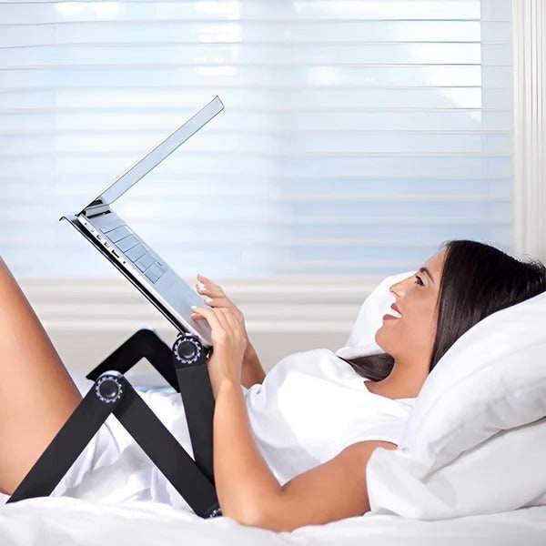 Adjustable Folding Laptop Stand for Desk with Detachable Mouse Tray and Rotating Joints - Image 3