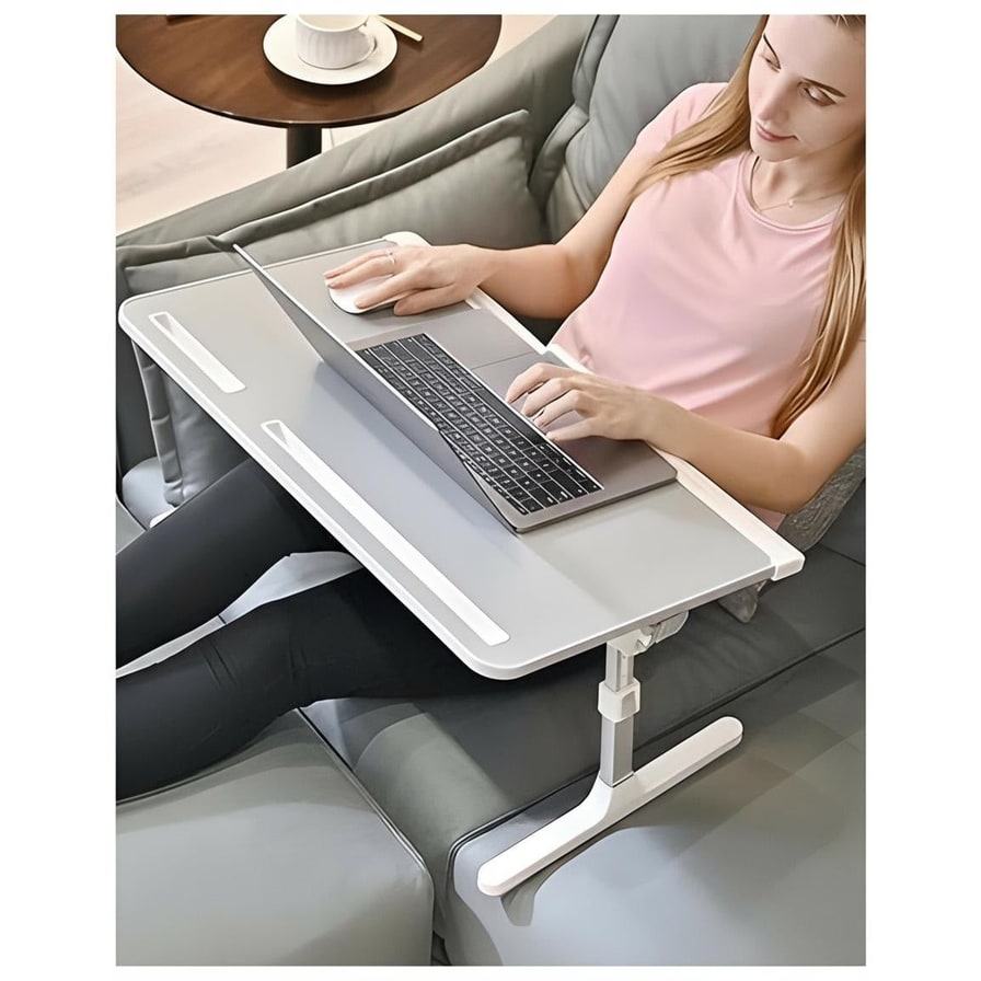 Adjustable Laptop Stand for Bed with Folding Legs Tilting Surface and Storage Drawer - Image 4