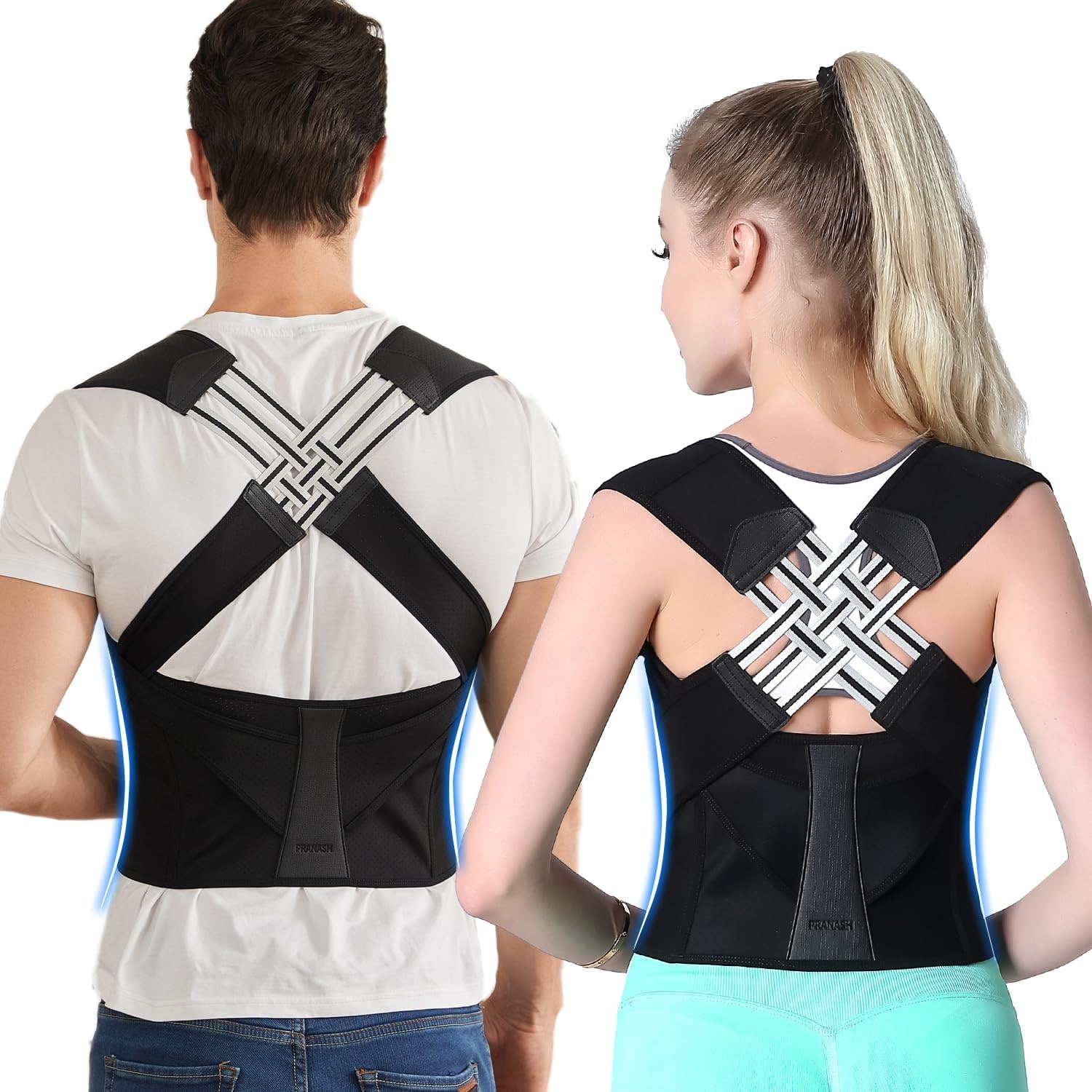 Adjustable Posture Corrector Back Brace Support Breathable Shoulder Straps Padded - Image 1