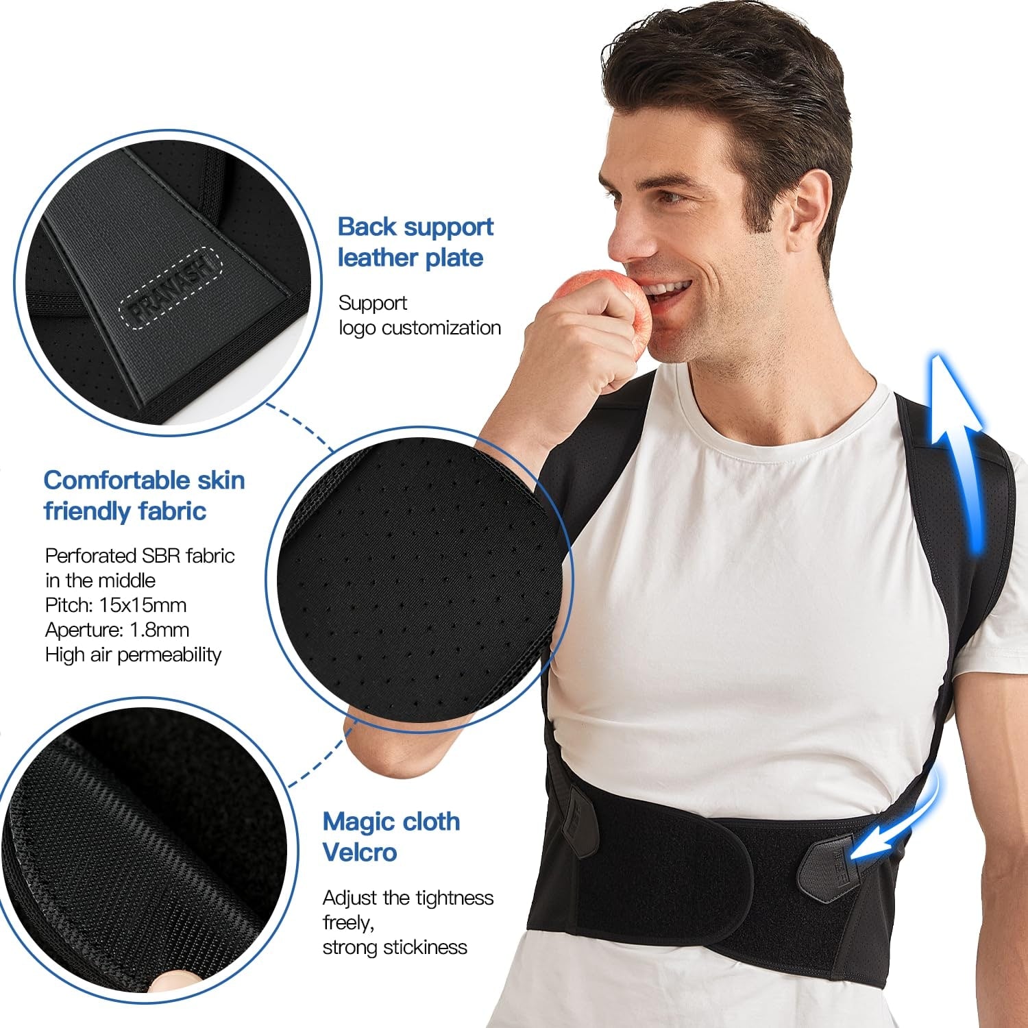 Adjustable Posture Corrector Back Brace Support Breathable Shoulder Straps Padded - Image 2