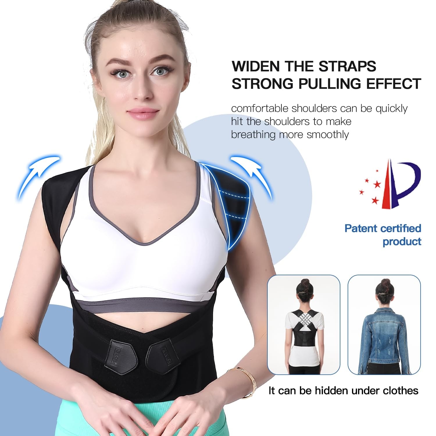 Adjustable Posture Corrector Back Brace Support Breathable Shoulder Straps Padded - Image 4
