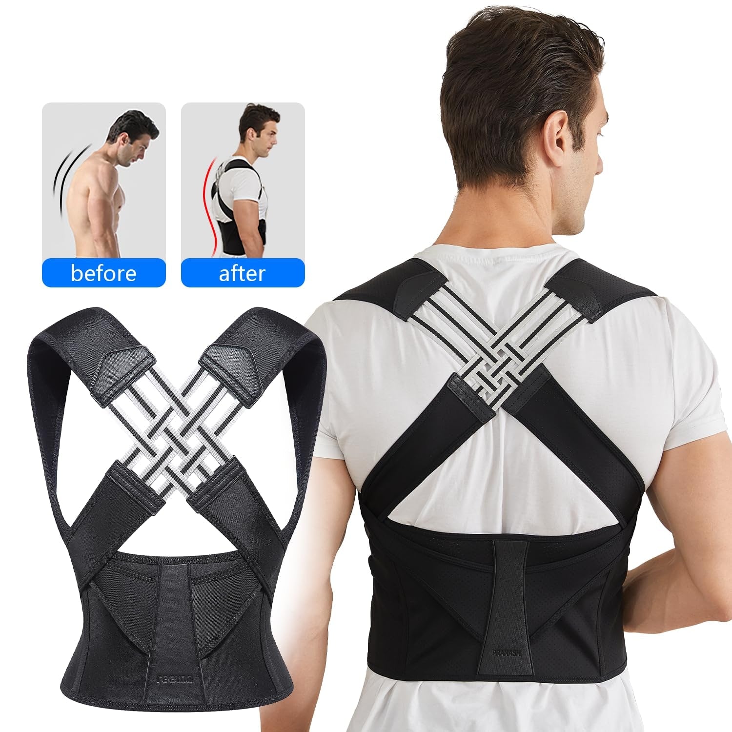 Adjustable Posture Corrector Back Brace Support Breathable Shoulder Straps Padded - Image 5