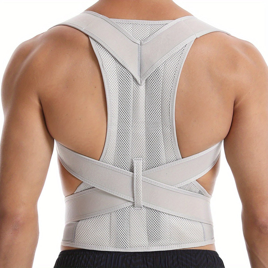 Adjustable Posture Corrector Back Support Brace Breathable Mesh Padded Straps - Image 1
