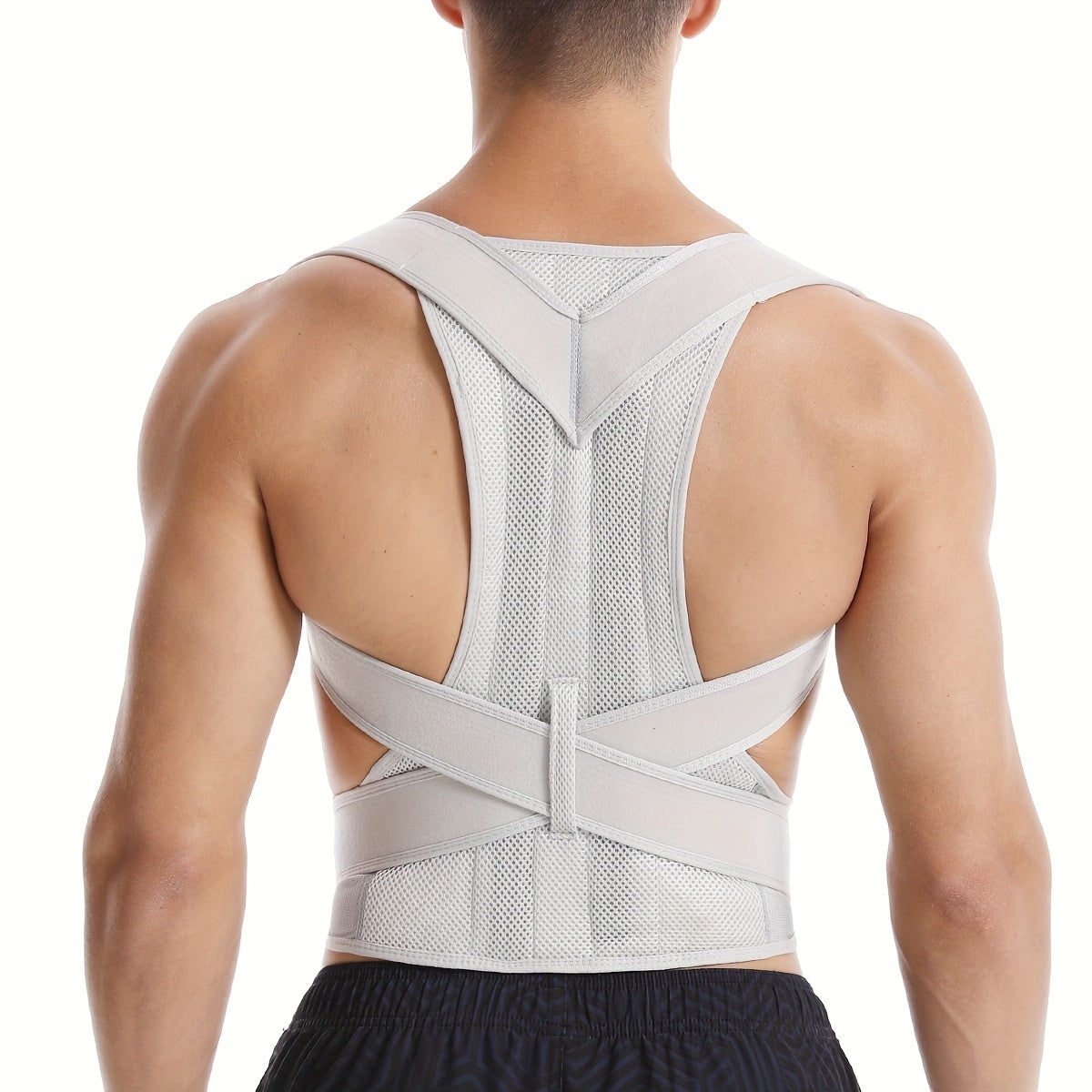 Adjustable Posture Corrector Back Support Brace Breathable Mesh Padded Straps - Image 3