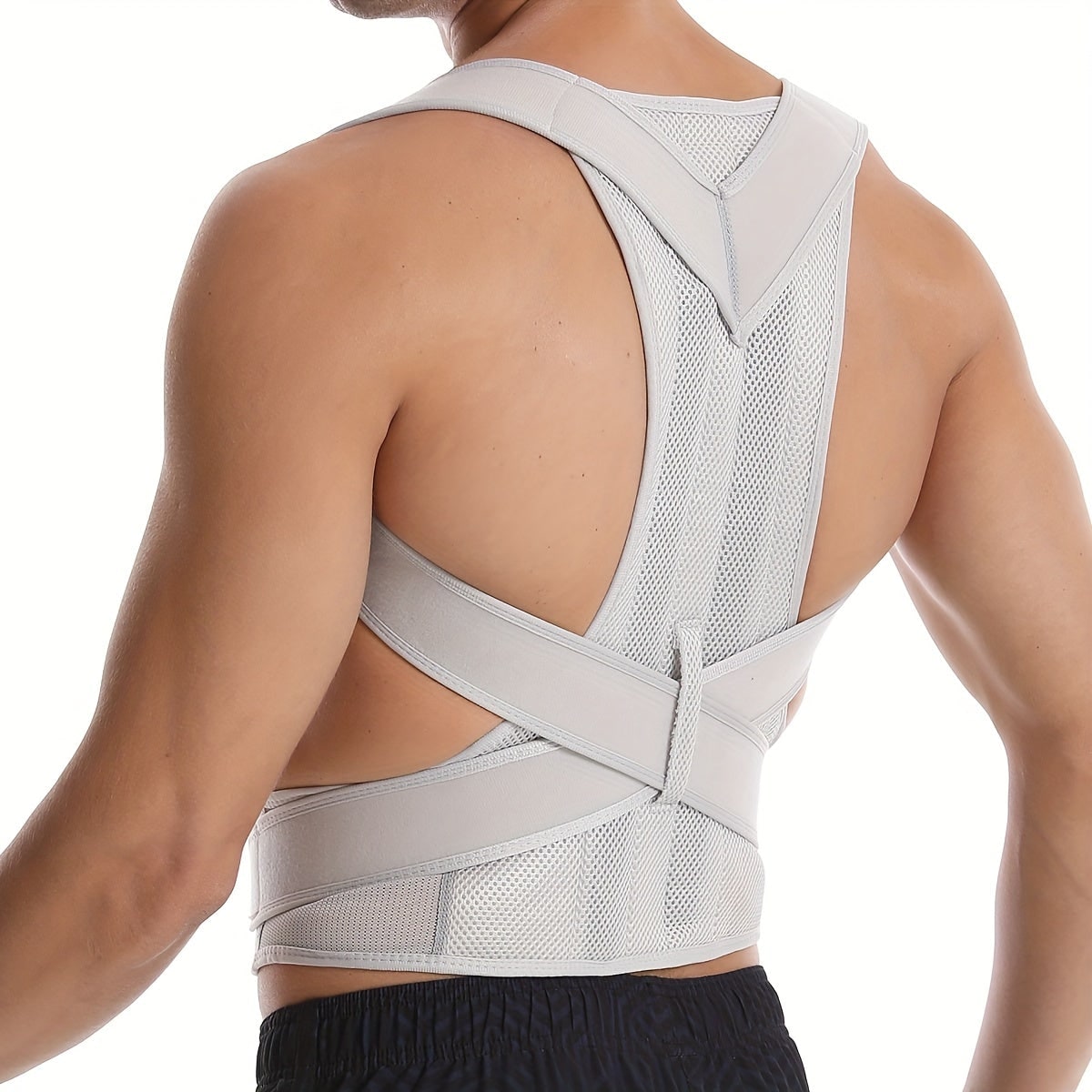 Adjustable Posture Corrector Back Support Brace Breathable Mesh Padded Straps - Image 4