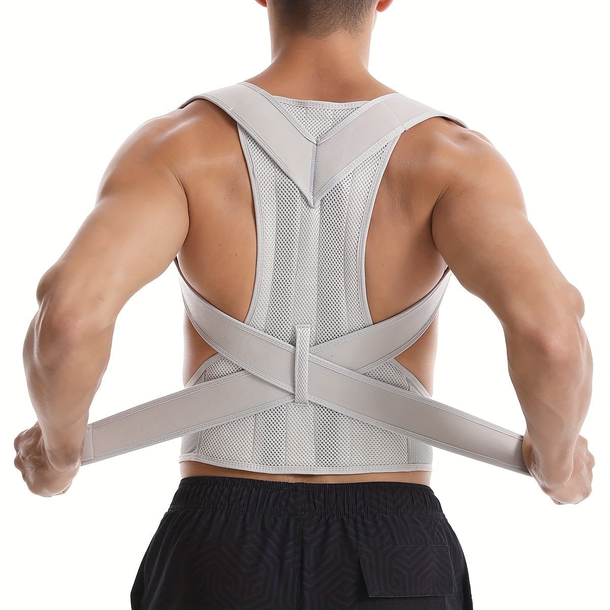 Adjustable Posture Corrector Back Support Brace Breathable Mesh Padded Straps - Image 5