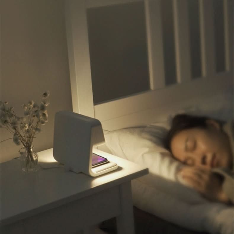 Alarm Clock Qi Wireless Charging LED Digital Bedside Display Lamp With Charger - Image 4