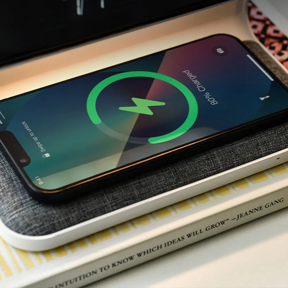 Alarm Clock Qi Wireless Charging LED Digital Bedside Display Lamp With Charger - Image 6