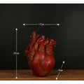 Anatomical Heart Flower Vase with Big Decorative Resin Sculpture and Bud Openings Cut Glass - Image 14