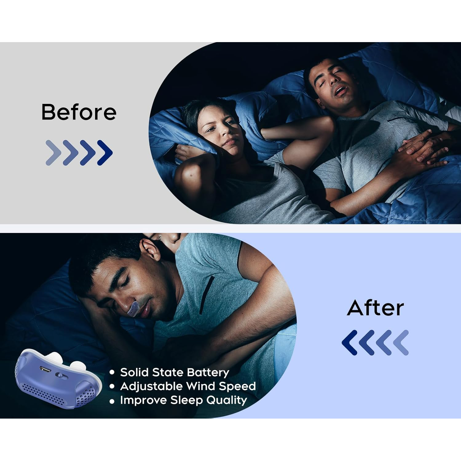 Anti Snoring Device Rechargeable Silicone Nasal Portable Travel Kit - Image 8