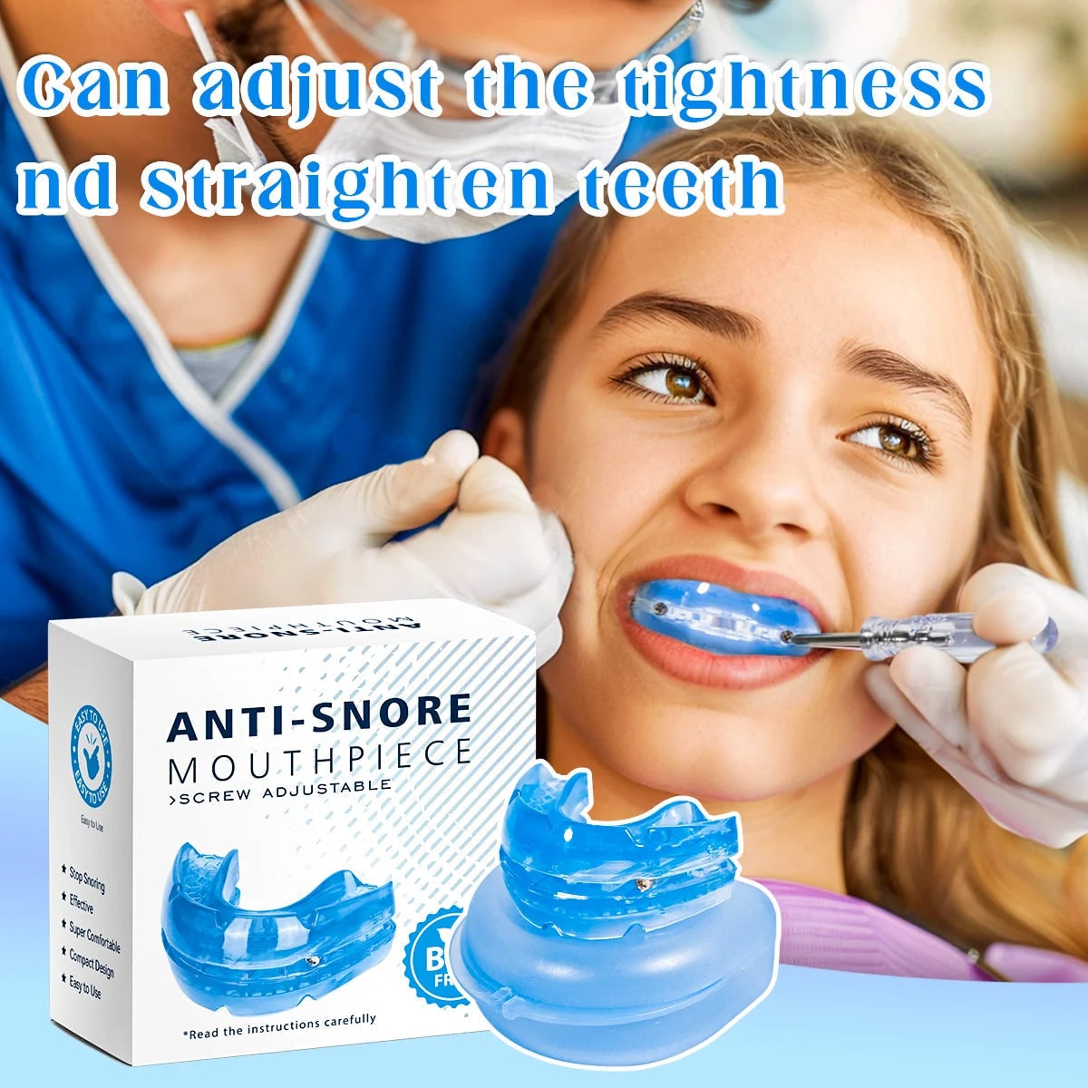 Anti Snoring Mouthpiece Mouth Guard Adjustable Metal Screwdriver Storage Case - Image 2