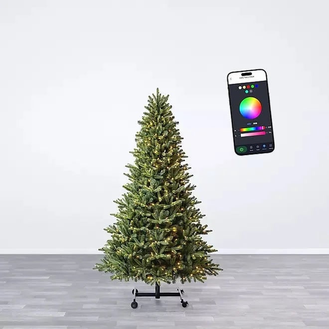 Artificial Christmas Tree Pre Lit Decorated LED Lights Wireless App Controlled - Image 2