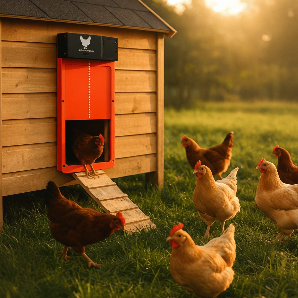 Automatic Chicken Coop Door with Light Sensor and Predator Proof Protection Moveable - Image 1
