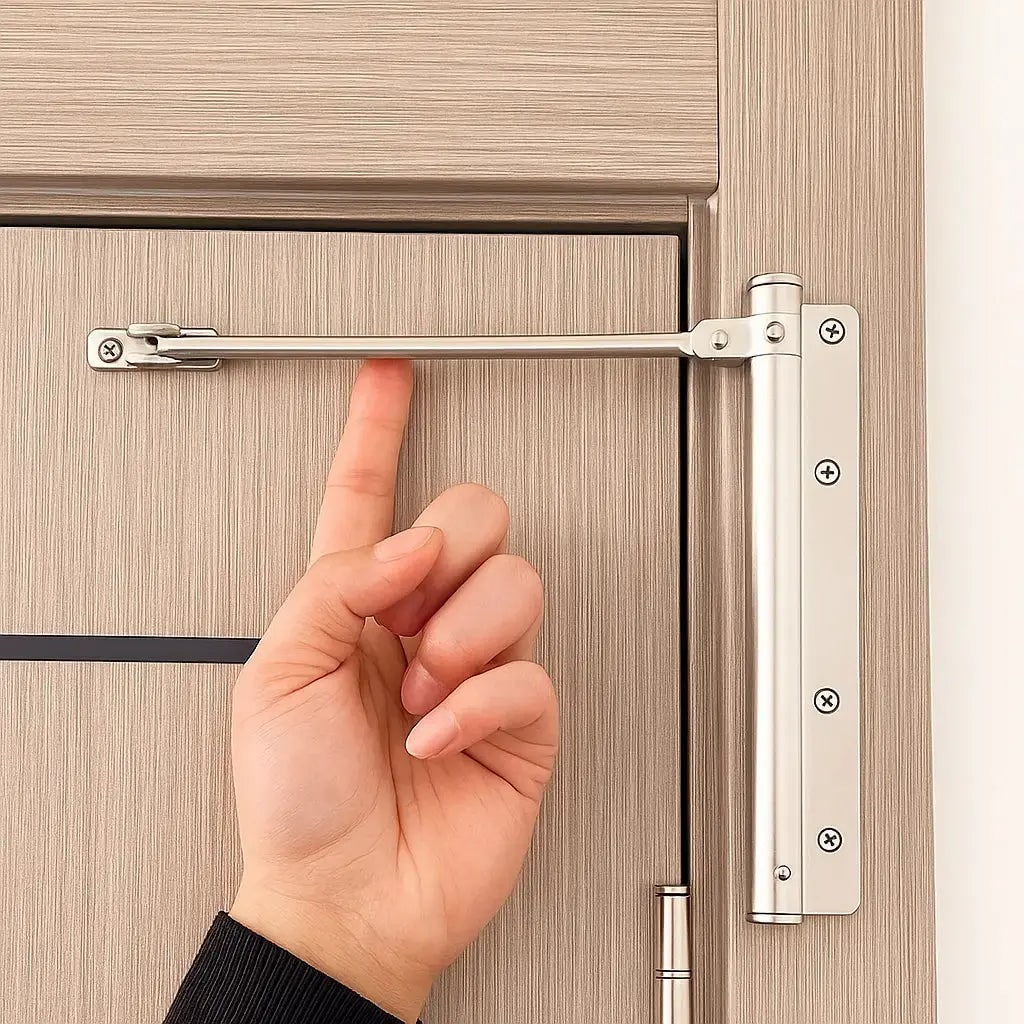 Automatic Door Closer with Spring Loaded Mechanism and Adjustable Closing Speed - Image 1