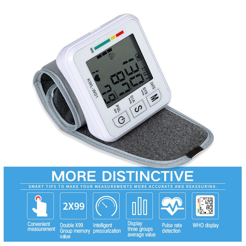 Automatic Home Blood Pressure Monitor with Wrist Cuff Lcd Display and Portable Digital Wristband - Image 1