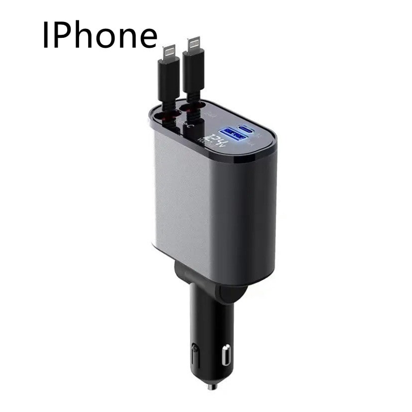 Automatic Retractable Car Charger Smart Dual USB Ports and Digital Voltage Display C - Image 13