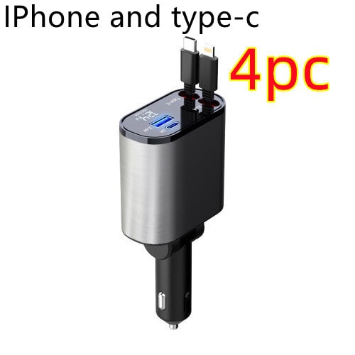 Automatic Retractable Car Charger Smart Dual USB Ports and Digital Voltage Display C - Image 16