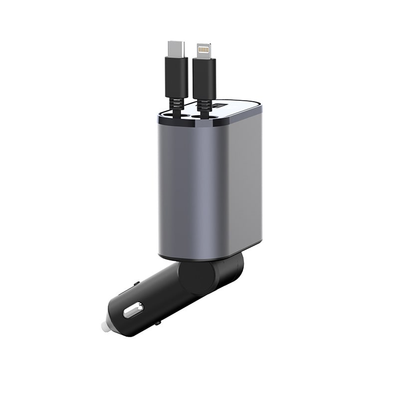 Automatic Retractable Car Charger Smart Dual USB Ports and Digital Voltage Display C - Image 18